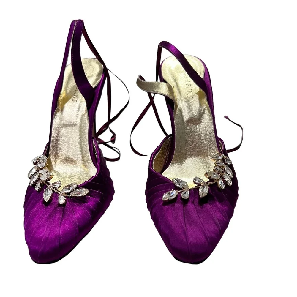 Sarah Flint Luisa Satin Pump 100 Purple‎ Size 40